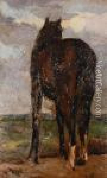 Horse In A Landscape Oil Painting - Ruggero Panerai