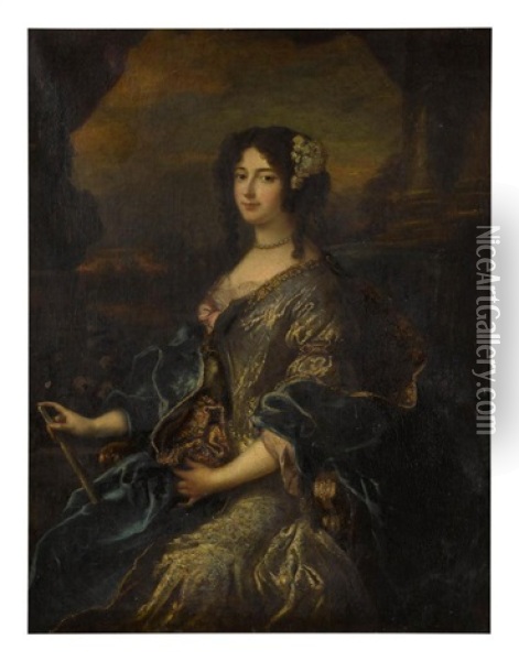 Portrait Of A Lady, Three-quarter Length Oil Painting - Pierre Mignard the Elder