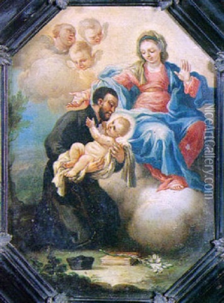 Apparition De La Vierge A L'enfant A Saint Janvier Oil Painting - Pietro (il Creatura) Bianchi