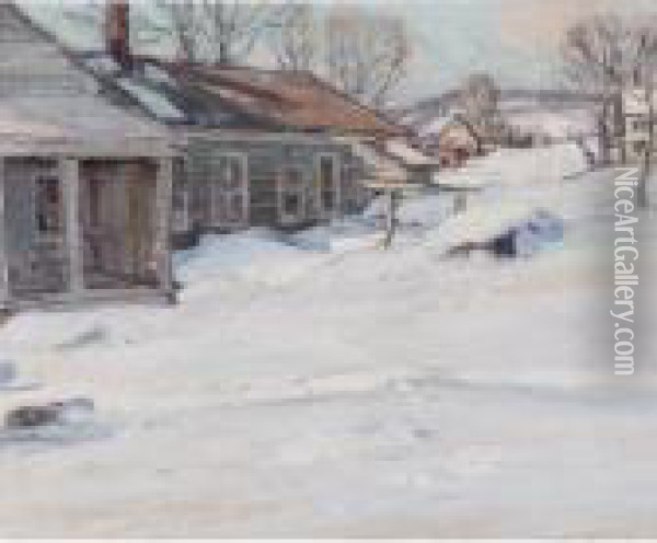 From The Artist's House In Winter Oil Painting - George Gardner Symons