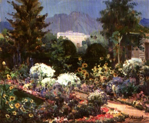 Gardens, Worcester Oil Painting - Pieter Hugo Naude