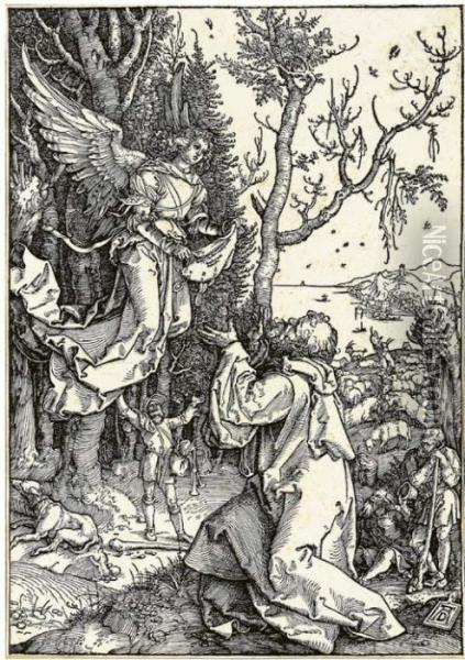 Joachim And The Angel, From Life Of The Virgin Oil Painting - Albrecht Durer