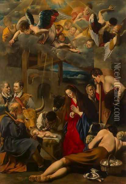 Adoration of the Shepherds 2 Oil Painting - Fray Juan Bautista Maino