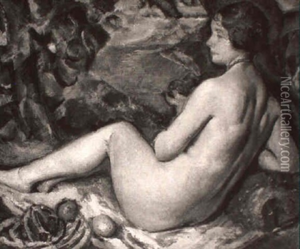 Reclining Nude Oil Painting - Adolphe Borie