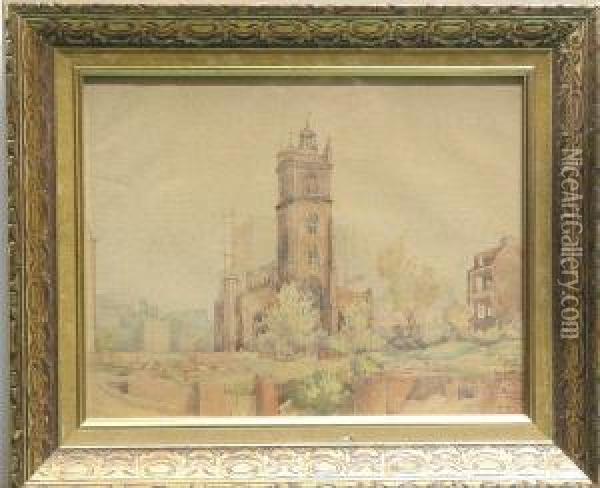 St. Giles, Cripplegate Oil Painting - Henry Mitton Wilson