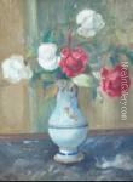 Roses Dans Un Vase Oil Painting - Paule Gobillard