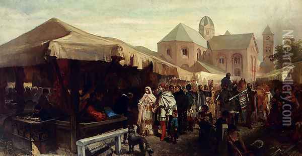 A Visit At The Fair In Utrecht Oil Painting - Charles Rochussen