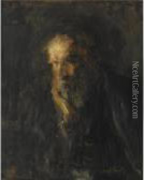 Portrait Of An Old Man Oil Painting - Jozef Israels
