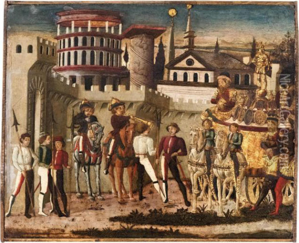 Scena Di Trionfo All'antica Oil Painting - Giovanni di ser Giovanni Guidi (see Scheggia)