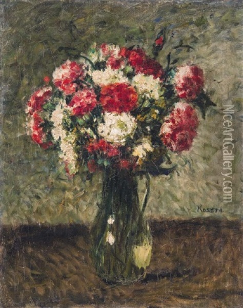 Still Life With Flowerss Oil Painting - Jozsef Koszta