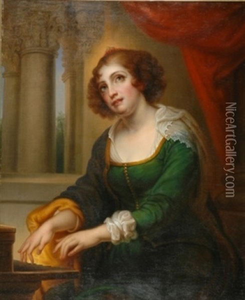 St. Cecilia At The Organ (after Peter Paul Rubens) Oil Painting - Rembrandt Peale