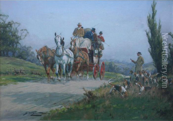 A Long Pull And A Break Oil Painting - George Wright