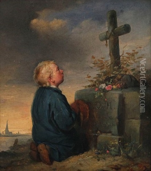 The Prayer Oil Painting - Jacob Jacobs