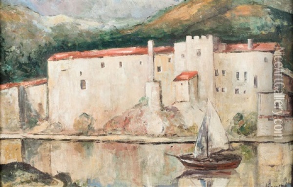 Port W Collioure Oil Painting - Roman Kramsztyk