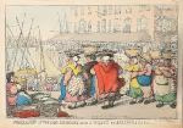 Procession Of The Cod Company From St Giles's To Billingsgate Oil Painting - Thomas Rowlandson