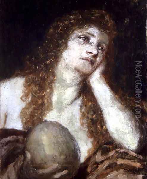The Penitent Mary Magdalene, 1873 Oil Painting - Arnold Bocklin