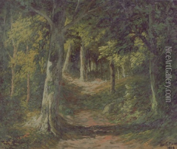 Wooded Path Oil Painting - Thomas G. Moses