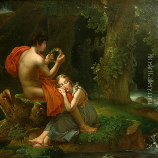 Daphnis And Chloe Oil Painting - Baron Francois Gerard