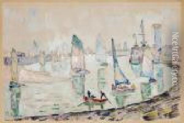 Le Port De Saint-gilles Croix De Vie Oil Painting - Paul Signac