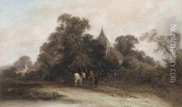 Morning At Otford, Kent Oil Painting - George Augustus Williams