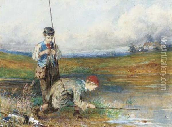 The Young Fisherboys Oil Painting - George Adolphus Storey