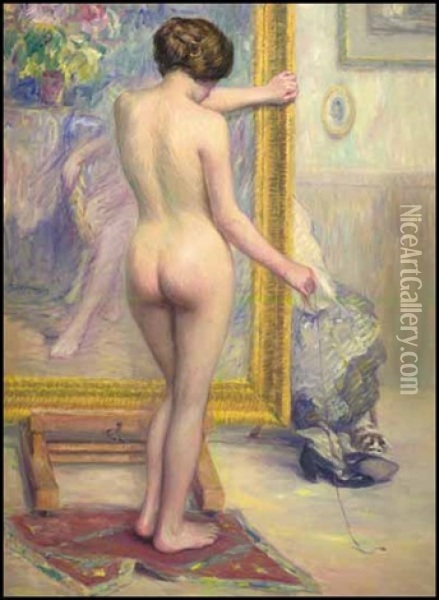 Nude In The Studio Oil Painting - Frank Milton Armington