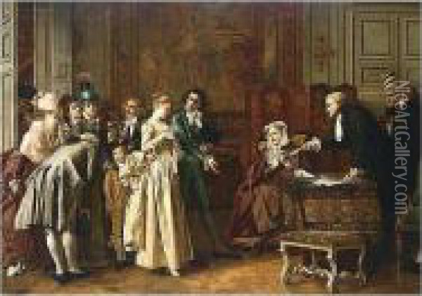 Le Mariage Oil Painting - Jules Adolphe Goupil