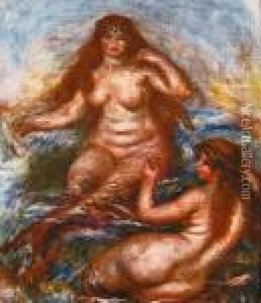 Les Sirenes Oil Painting - Pierre Auguste Renoir