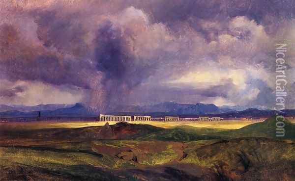 Bad Weather in the Roman Campagna Oil Painting - Karl Blechen