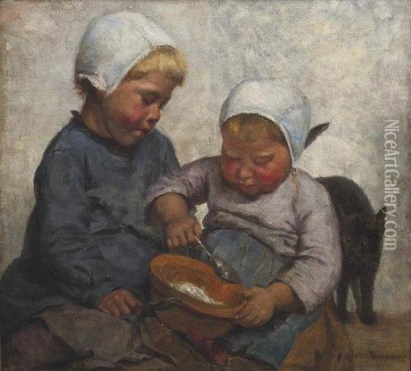 Race To The Bottom Of The Bowl Oil Painting - Helen Mabel Trevor
