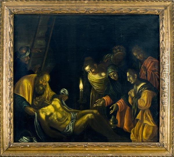 Compianto Sul Cristo Morto Oil Painting - Leandro Bassano