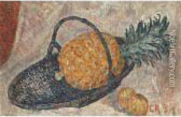 Stilleben Mit Ananas (still-life With Pineapple) Oil Painting - Christian Rohlfs
