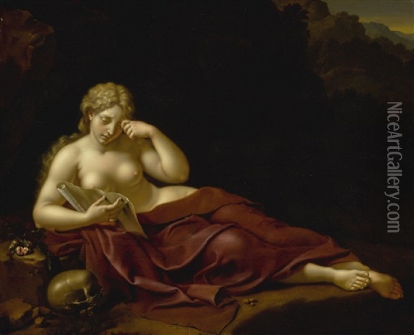 Penitent Magdalene Oil Painting - Frans Bartholomeus Douven