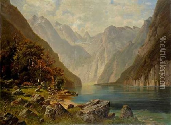 Der Konigssee Oil Painting - Pieter Johannes Mak