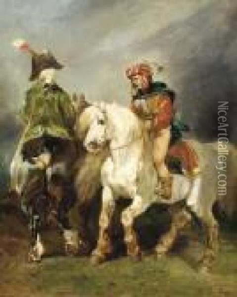 Soldiers On Horseback Oil Painting - John Lewis Brown