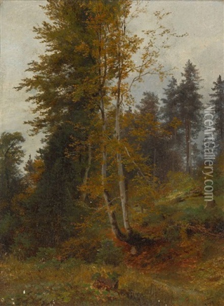Gebirgswald Oil Painting - Carl Bolze