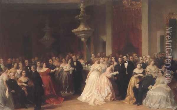 The Republican Court In The Days Of Lincoln 1867 Oil Painting - Peter F. Rothermel