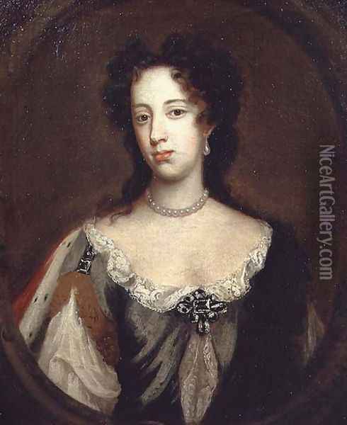 Portrait of Mary of Modena (1658-1718) second wife of James II, c.1685 Oil Painting - William Wissing or Wissmig
