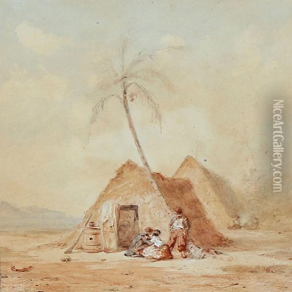 A Camp, Tahiti Oil Painting - Poul August Plum