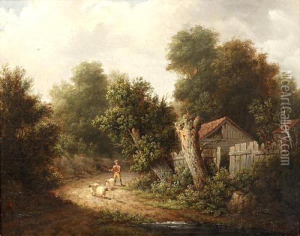 A Country Lane Oil Painting - John Anthony Puller