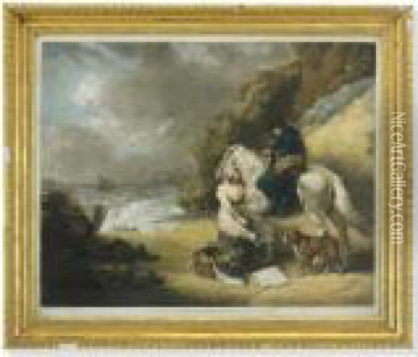 Selling Fish Oil Painting - George Morland