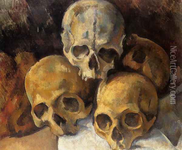 Pyramid Of Skulls2 Oil Painting - Paul Cezanne