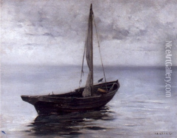 Segeleka Oil Painting - August Vilhelm Nikolaus Hagborg