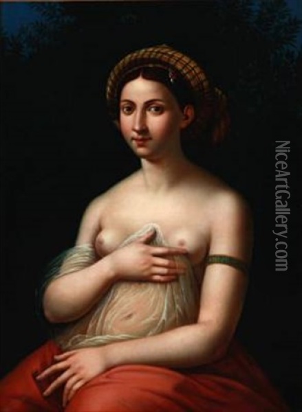 La Fornarina (after Raphael) Oil Painting - Andreas Ludvig Koop