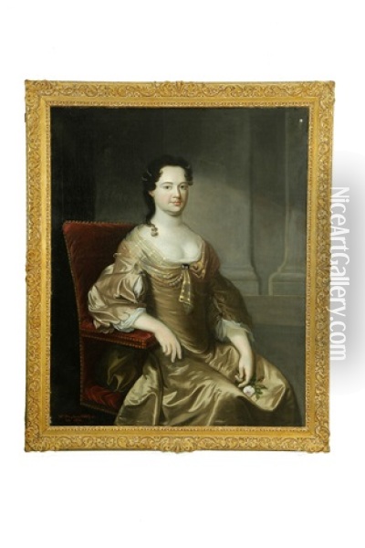 Mrs. Stephen Offley Oil Painting - John Vanderbank the Younger