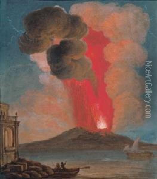 Nachtlicher Ausbruch Des Vesuv Oil Painting - Camillo da Vito