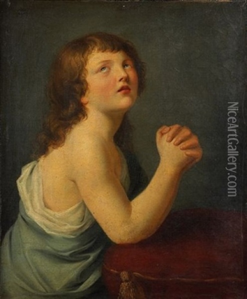 Un Jeune Enfant En Priere Oil Painting - Jeanne Elisabeth Chaudet
