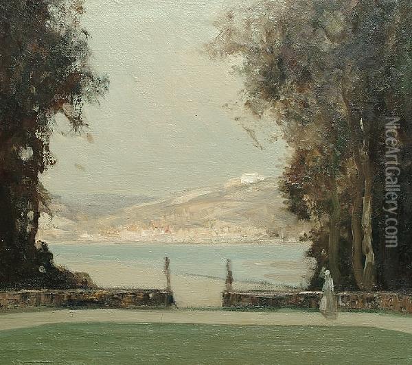On The Terrace Oil Painting - Joseph Vickers De Ville
