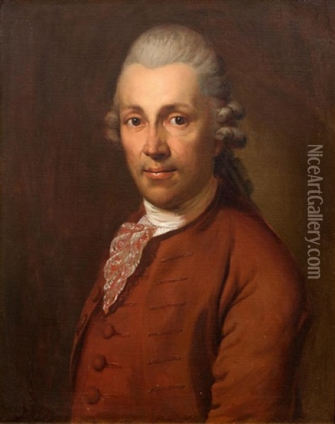 Portrait Of Christian Garve (1742-1798), At About The Age Of 30 Oil Painting - Anton Graff