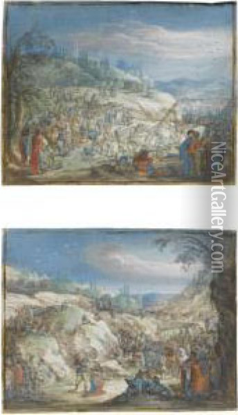 A Pair Of Scenes: The Martyrdoms Of Saint Peter And Saint Paul Oil Painting - Adam Elsheimer